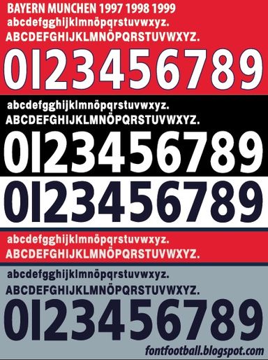 Font Vector Bayern Munchen 1997 1998 1999 kit