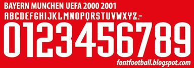 Font Vector Bayern Munchen UEFA UCL 2000 2001 kit