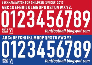 Font Vector Beckham Match For Children UNICEF 2015 kit