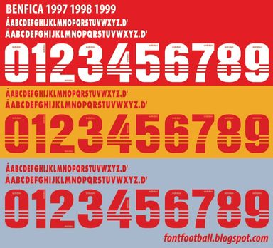 Font Vector Benfica 1997 1998 1999 kit
