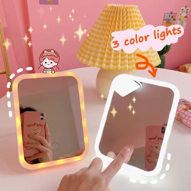 ESPEJO CON LUZ KAWAII