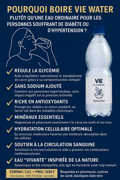 VIE Water! Eau de Vie Naturelle à Faible Minéralisation. 1500 Ml (Subventionnée par VIE Foundation)