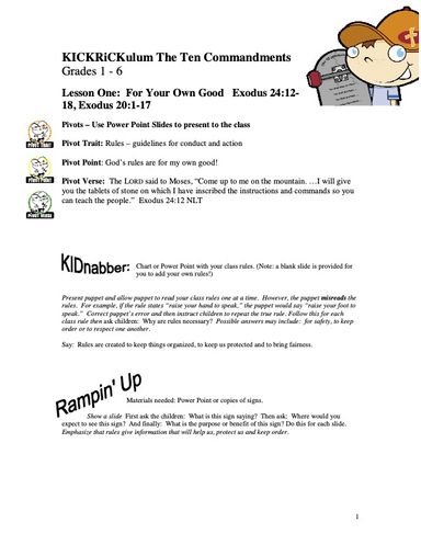 10 Commandments Curriculum