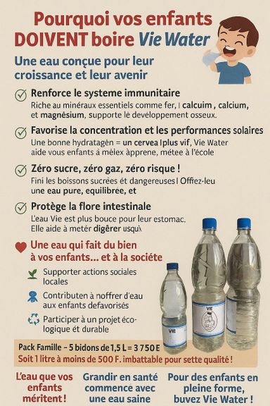 VIE Water! Eau de Vie Naturelle à Faible Minéralisation. 1500 Ml (Subventionnée par VIE Foundation)