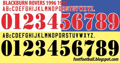 Font Vector Blackburn Rovers 1996 1997 kit