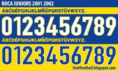 Font Vector Boca Juniors 2001 2002 kit