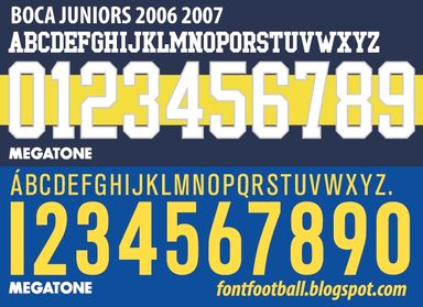 Font Vector Boca Juniors 2006 2007 kit
