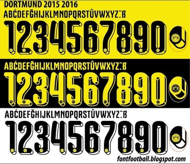 Font Vector Dortmund 2015 2016 kit