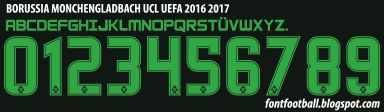 Font Vector Borussia Monchengladbach UCL 2016 2017 kit