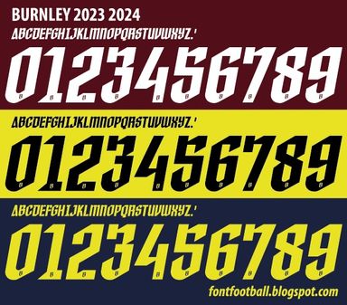 Font Vector Burnley 2023 2024 kit