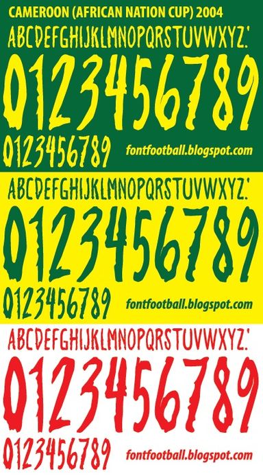 Font Vector Cameroon African Nation Cup 2004 kit