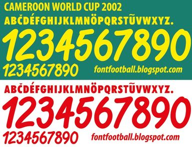 Font Vector Cameroon World Cup 2002 kit