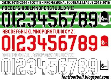 Font Vector Celtic 2015 2016 Scottish Premier league kit