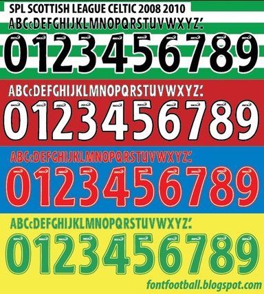 Font Vector Celtic SPL (Scottish Premier League) 2000 2010 kit