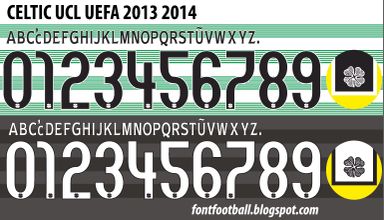 Font Vector Celtic UCL UEFA 2013 2014 kit