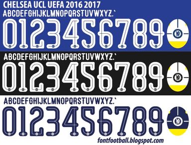 Font Vector Chelsea UCL 2016 2017 kit