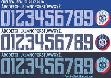 Font Vector Chelsea UCL 2017 2018 kit