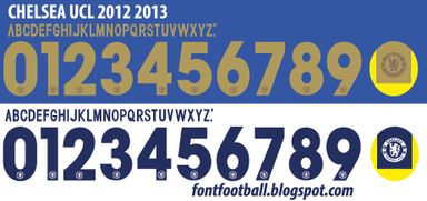 Font Vector Chelsea UCL Europe League 2012 2013 kit