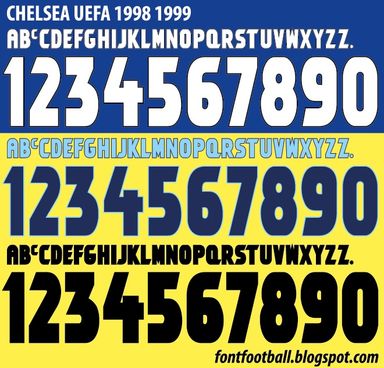 Font Vector Chelsea UCL 1998 1999 kit