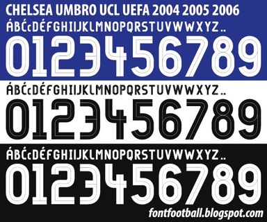 Font Vector Chelsea Umbro UCL 2004 2005 2006 kit