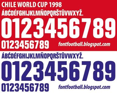 Font Vector Chile World Cup 1998 kit