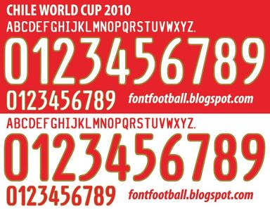 Font Vector Chile World Cup 2010 kit