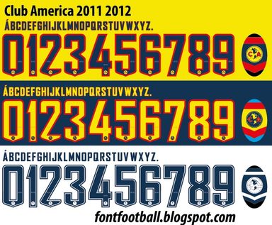 Font Vector Club América 2011 2012 kit