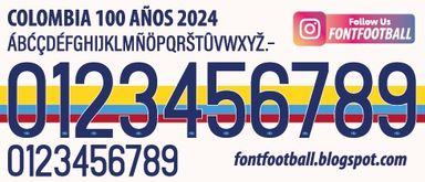 Font Vector Colombia 100 Años 2024 kit