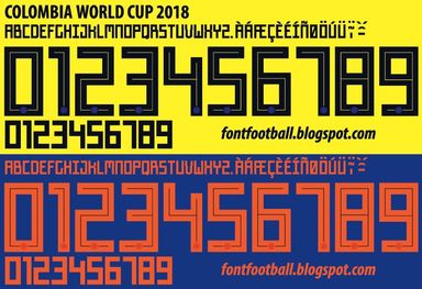Font Vector Colombia World Cup 2018 kit