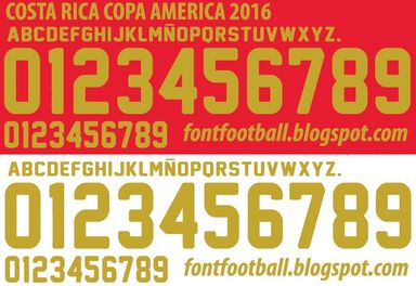 Font Vector Costa Rica Copa America Centenario 2016 kit