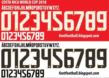 Font Vector Costa Rica World Cup 2018 kit