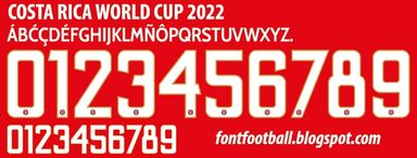 Font Vector Costa Rica World Cup 2022 kit