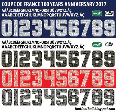 Font Vector Coupe de France 100 Years Ans Anniversary 2017 2018 kit