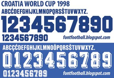 Font Vector Croatia World Cup 1998 kit