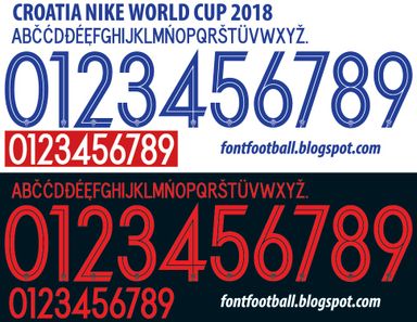 Font Vector Croatia World Cup 2018 kit