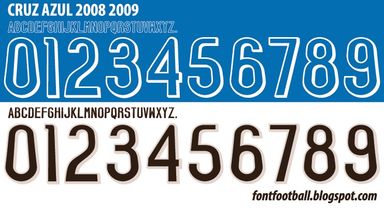 Font Vector Cruz Azul 2008 2009 kit