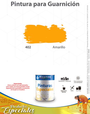 Pintura de guarnición TF402 Pinturama 19 Lt