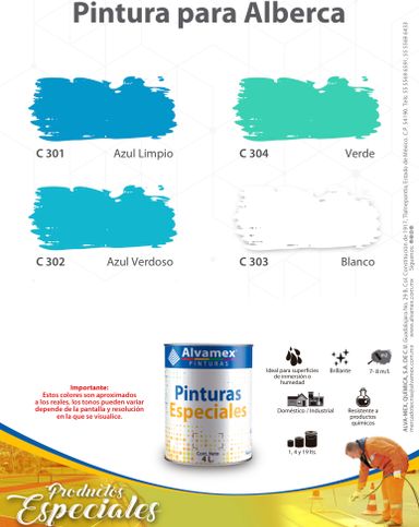 Pintura para alberca ALB300 Pinturama 19 Lt
