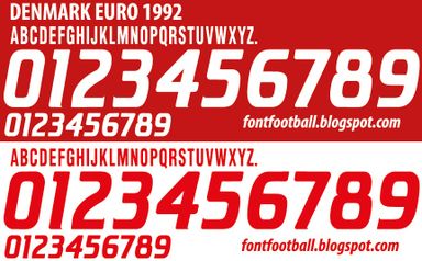 Font Vector Denmark Euro 1992 kit