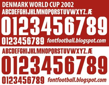 Font Vector Denmark World Cup 2002 kit