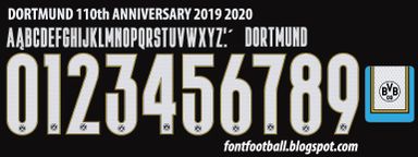 Font Vector Dortmund 110th Anniversary 2019 2020 kit