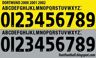 Font Vector Dortmund 2000 2001 2002 kit