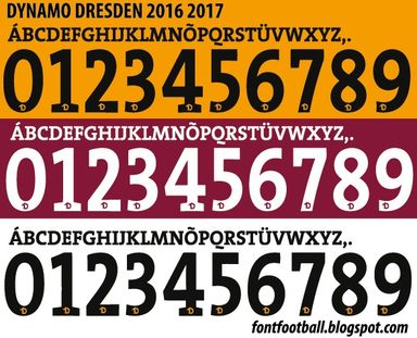 Font Vector Dynamo Dresden 2016 2017 kit