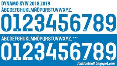 Font Vector Dynamo Kyiv 2018 2019 kit
