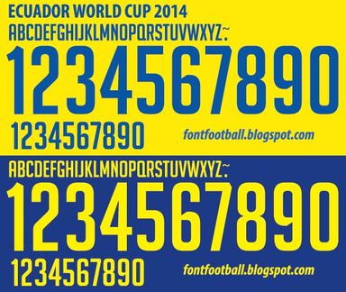 Font Vector Ecuador World Cup 2014 Kit