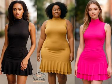 Poloneck Dresses - In Assorted Colours