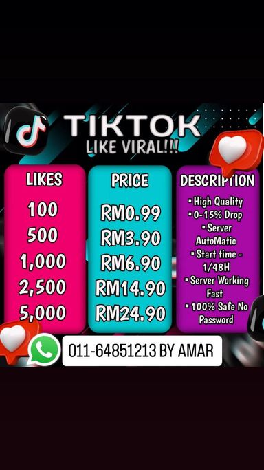⚡SERVICE BOOSTER⚡️ TIKTOK LIKE VIRAL!!