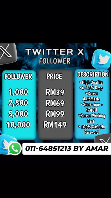 ⚡SERVICE BOOSTER⚡️ R TWITTER X FOLLOWER