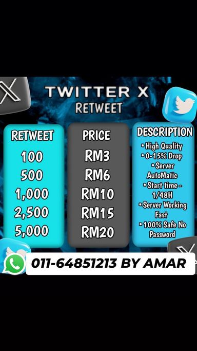 ⚡SERVICE BOOSTER ⚡ TWITTER RETWEET