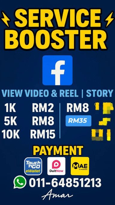 ⚡SERVICE BOOSTER⚡️ FACEBOOK VIEW VIDEO & REEL AND STORY